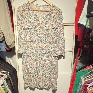 H&M Cream Dolman Sleeve V-neck Midi Dress